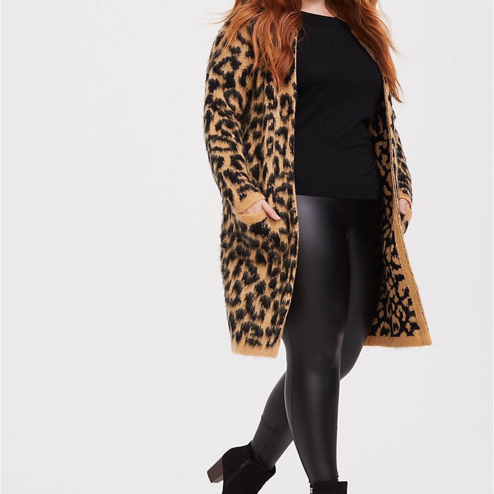 Beautiful, long Leopard cardigan. Like new